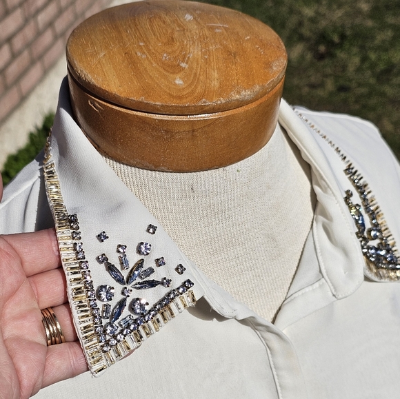 Ted Baker flowy white beaded blouse - Picture 5 of 9